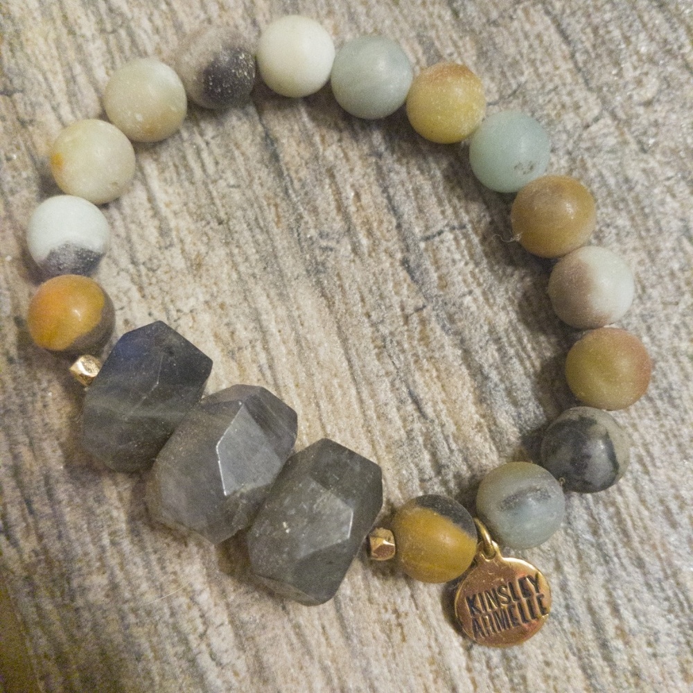 Kinsley Armell bead bracelet with stones.